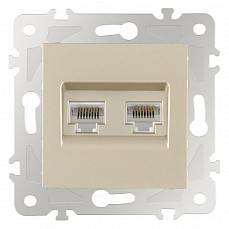 Розетка ethernet rj-45 без рамки arte milano am-203 203.45-2.shampan